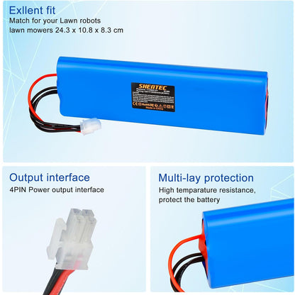 SHENTEC Batterie de remplacement Ni-MH pour tondeuse à gazon 18V pour Husqvarna Automower 210C, 210AC, 220AC, 230ACX, 260ACX, G2 2004-2006