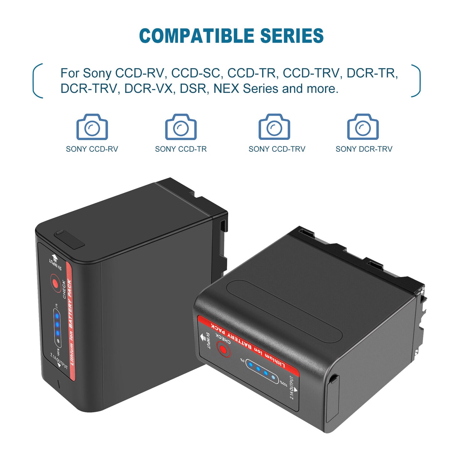 2X Batterie 7,4V NP-F970 10500mAh pour Sony NP-F930 F950 NP-F530 F960 NP-F990