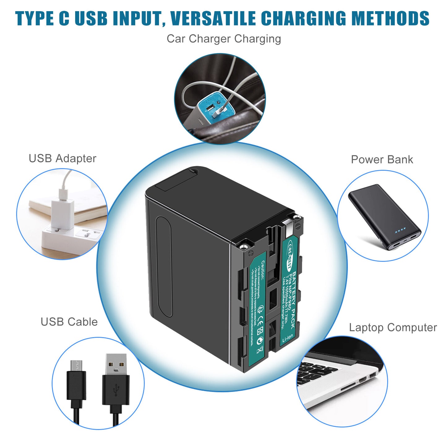 2X Batterie 7,4V NP-F970 10500mAh pour Sony NP-F930 F950 NP-F530 F960 NP-F990
