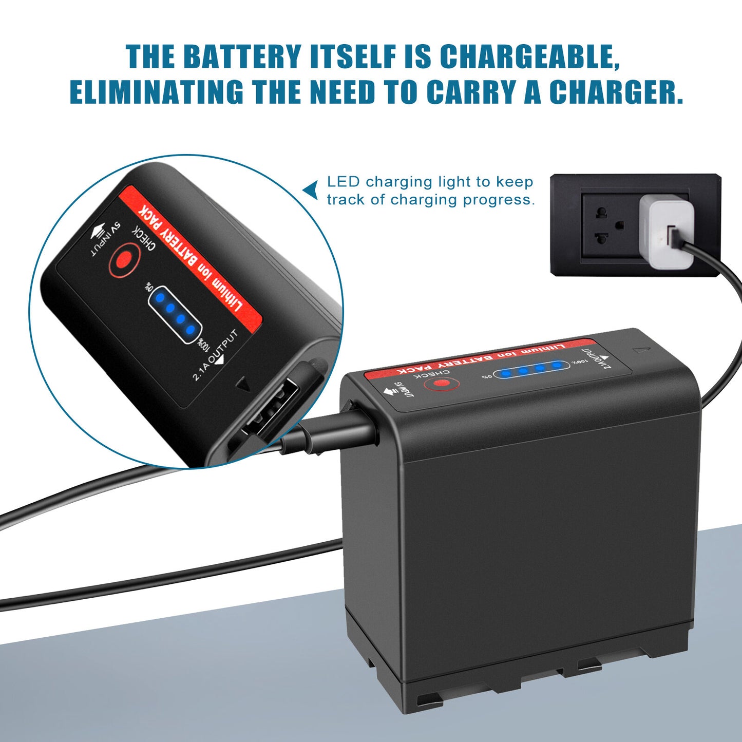 2X Batterie 7,4V NP-F970 10500mAh pour Sony NP-F930 F950 NP-F530 F960 NP-F990