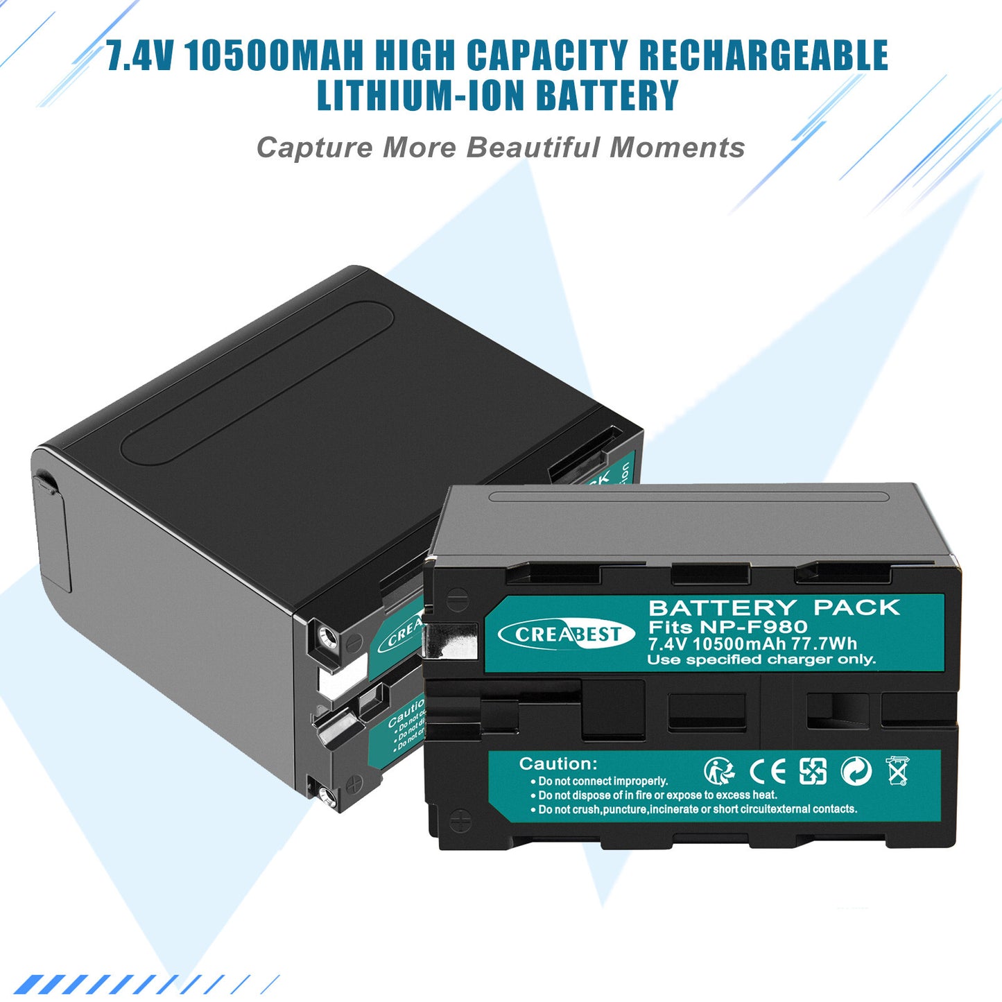 2X Batterie 7,4V NP-F970 10500mAh pour Sony NP-F930 F950 NP-F530 F960 NP-F990