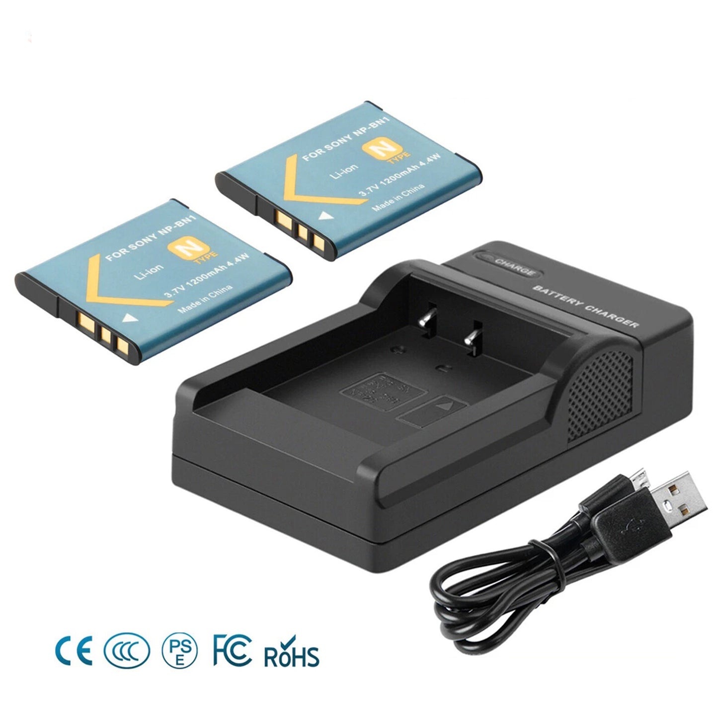 Chargeur De Batterie NP-BN1 2 Pièces Pour Sony Cyber-Shot DSC-W310 W800 W320 W350 W380