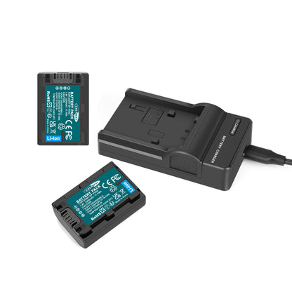 2x NP-FP50,NP-FP51 7.4V Batterie+Chargeur Pour Sony NP-FH40 NP-FH50 NP-FH60 NP-FH70