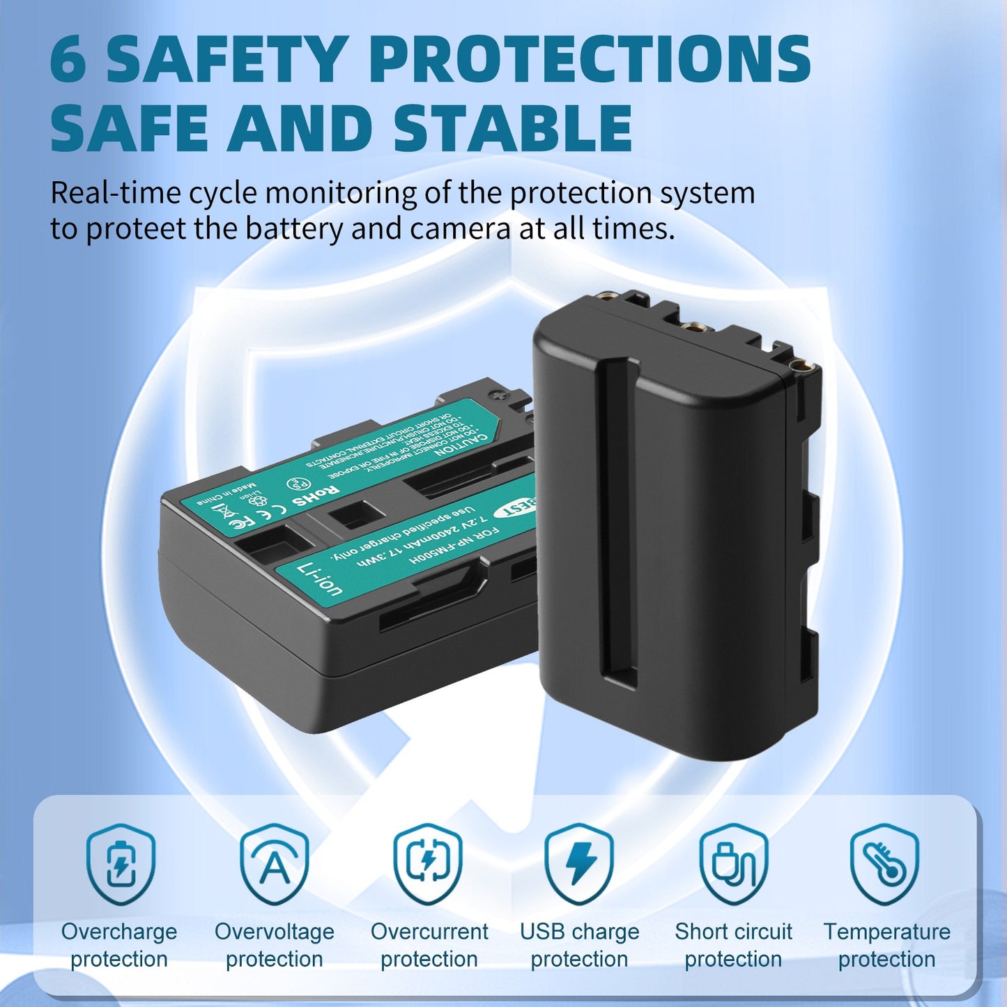SHENTEC 2x batteries NP-FM500H + chargeur pour Sony Alpha DSLR/SLT A57 A68 A58 A300K/N A100