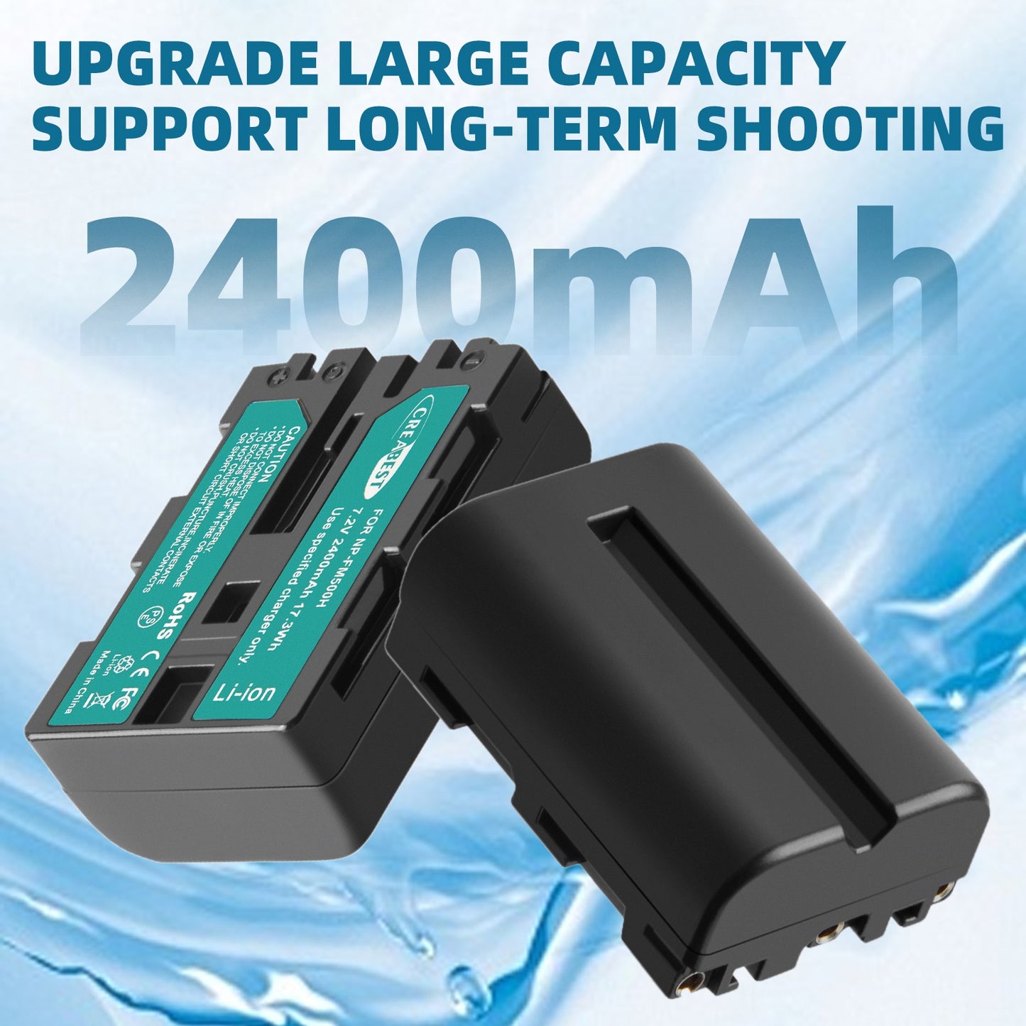 SHENTEC 2x batteries NP-FM500H + chargeur pour Sony Alpha DSLR/SLT A57 A68 A58 A300K/N A100