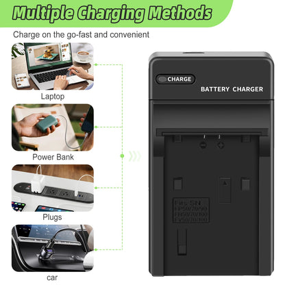2x Batterie NP-FV70 2.6ah pour Sony NP-FV100 NP-FV90 NP-FV50 NP-FV30 NP-FV40 Chargeur