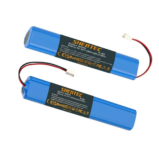 Lot de 2 batteries de remplacement Ni-MH 10.8V 2500mAh pour volets solaires et fenêtres de toit Velux 946933, avec câble et prise
