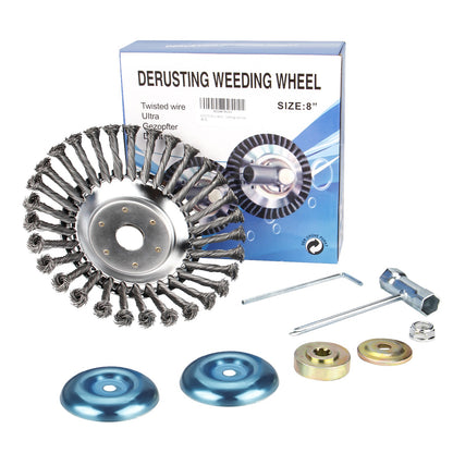 Tête de coupe-herbe à fil acier 6" 8" 10" Roue rotative désherbeuse avec kit adaptateur