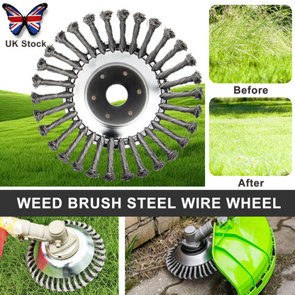 Tête de coupe-herbe à fil acier 6" 8" 10" Roue rotative désherbeuse avec kit adaptateur