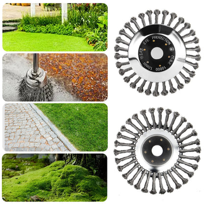 Tête de coupe-herbe à fil acier 6" 8" 10" Roue rotative désherbeuse avec kit adaptateur