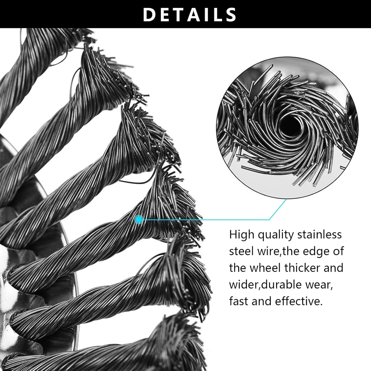 Tête de coupe-herbe à fil acier 6" 8" 10" Roue rotative désherbeuse avec kit adaptateur