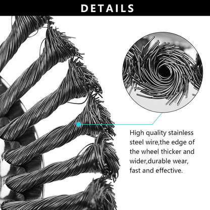 Tête de coupe-herbe à fil acier 6" 8" 10" Roue rotative désherbeuse avec kit adaptateur