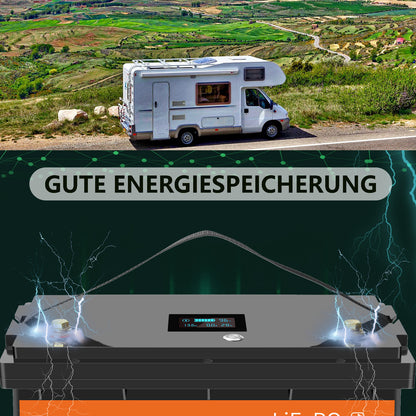 SHENTEC Batterie LiFePO4 12/24V 100/150/200/300Ah avec BMS pour bateau solaire, hors réseau et camping-car