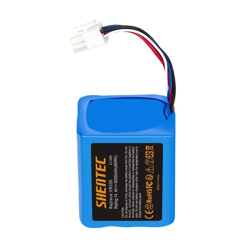 SHENTEC Batterie Li-ion 6000mAh 14.4V pour Vorwerk Kobold VR200 20884-1 4NCR18650P2-C001A