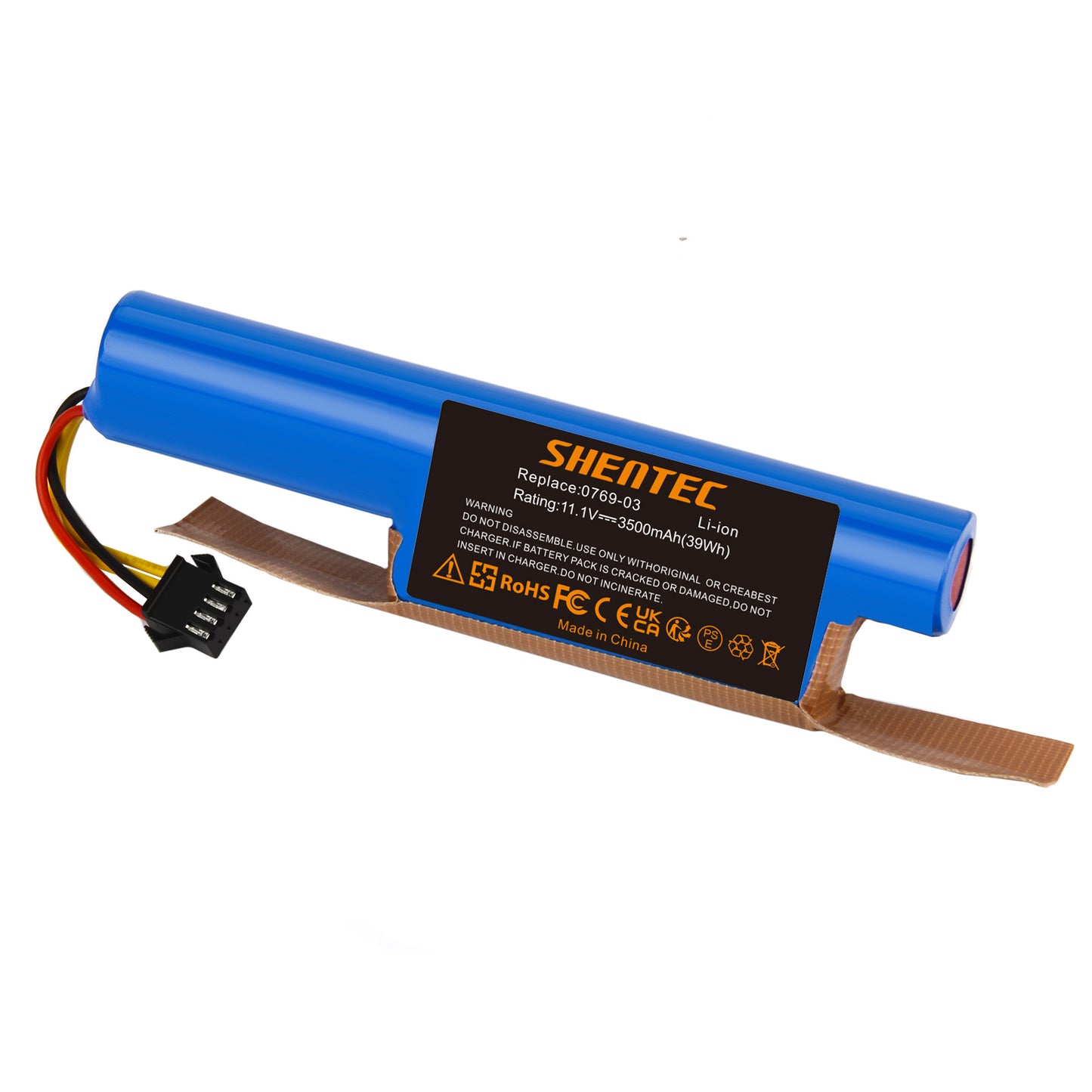 SHENTEC 10.8V 3.5Ah Batterie de remplacement Li-ion pour Vileda VR 102, VR One, VR 201 PetPro, VR 303, 0769-03