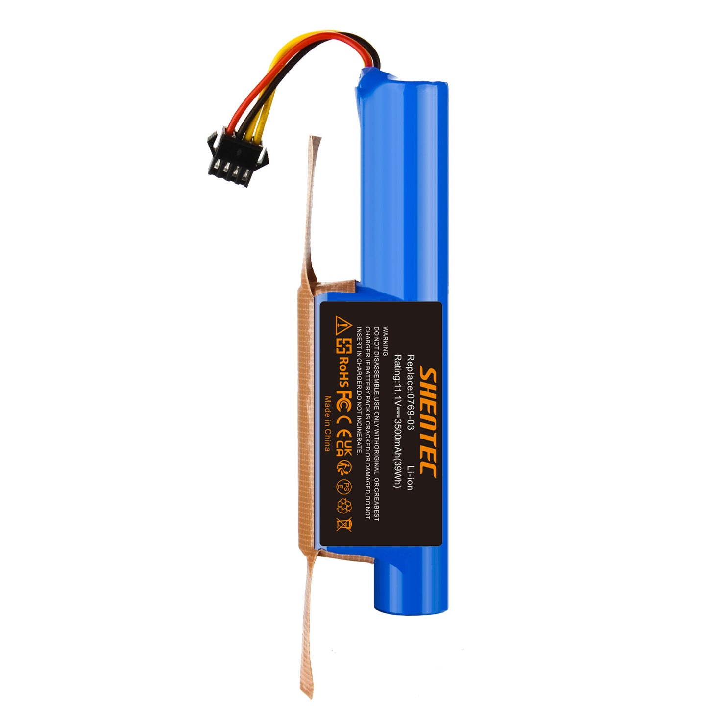 SHENTEC 10.8V 3.5Ah Batterie de remplacement Li-ion pour Vileda VR 102, VR One, VR 201 PetPro, VR 303, 0769-03
