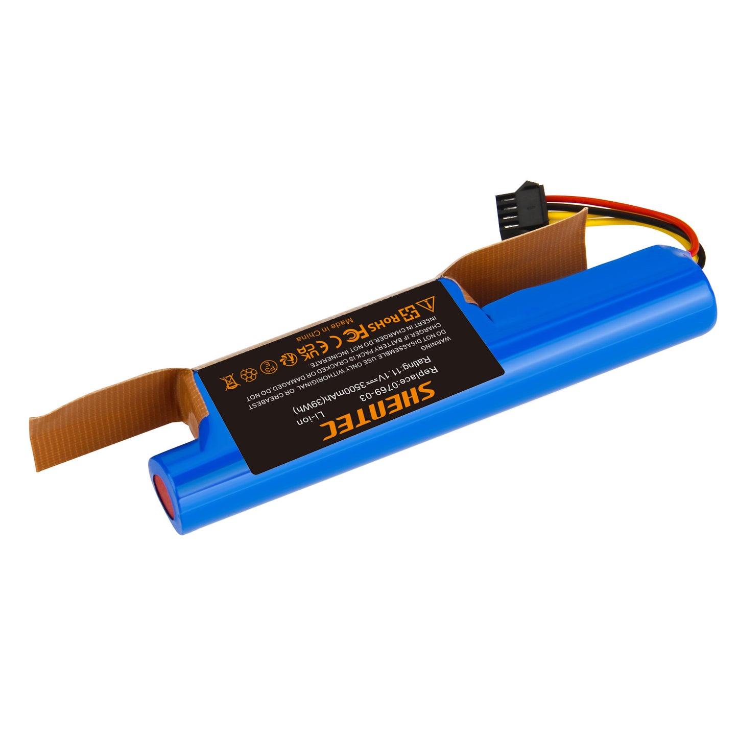 SHENTEC 10.8V 3.5Ah Batterie de remplacement Li-ion pour Vileda VR 102, VR One, VR 201 PetPro, VR 303, 0769-03
