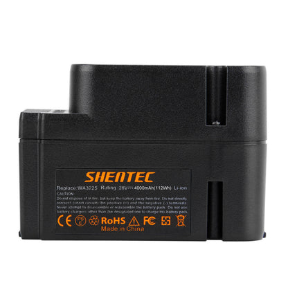 SHENTEC 2x 4.0Ah 28V Batterie de Remplacement Li-ion pour Worx WA3225 WA3565 WG754E WG790E WG791E.1 WG796E.1