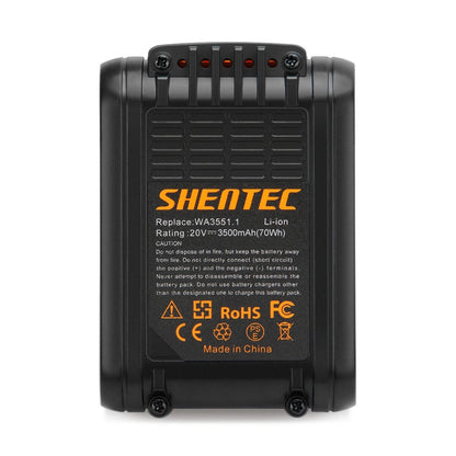SHENTEC 3500mAh 20V Batterie de Remplacement pour Worx WA3551.1 WG169 WX372 WX166 WX372 WX390