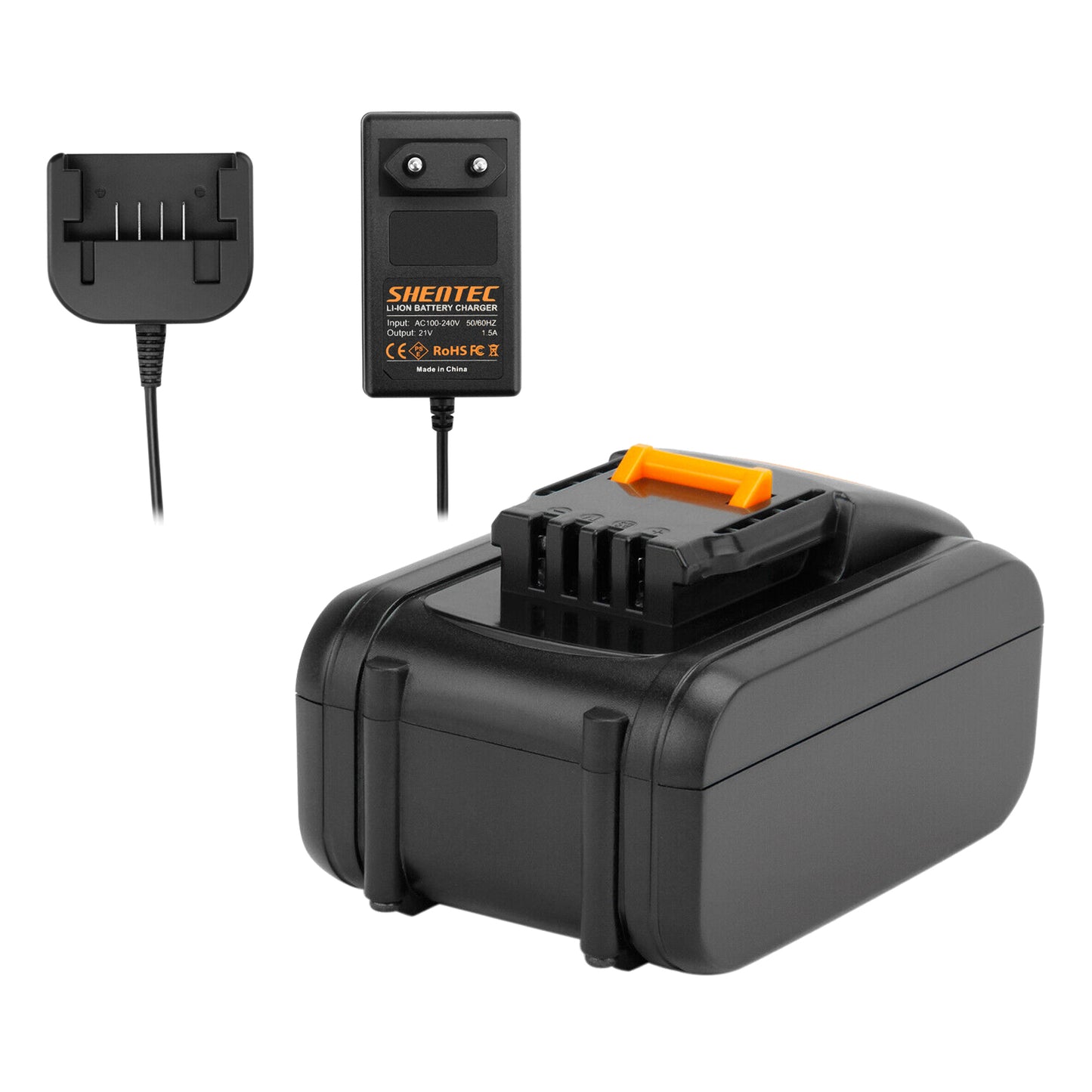SHENTEC Batterie Li-ion 20V + chargeur pour Worx WA3551.1 WA3551 WA3553 WA3516 WG169 WX372