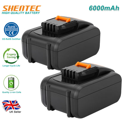 SHENTEC 2 X 20V 6Ah BATTERIES DE RECHANGE POUR WORX WA3551.1 WA3553 WA3516 WA3572 WG259E.9 WG169E