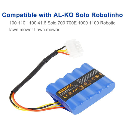 Batterie SHENTEC 18V 3000mAh pour tondeuse robot AL-KO Solo Robolinho 100 110 1100 41.6 Solo 700 700E 1000 1100